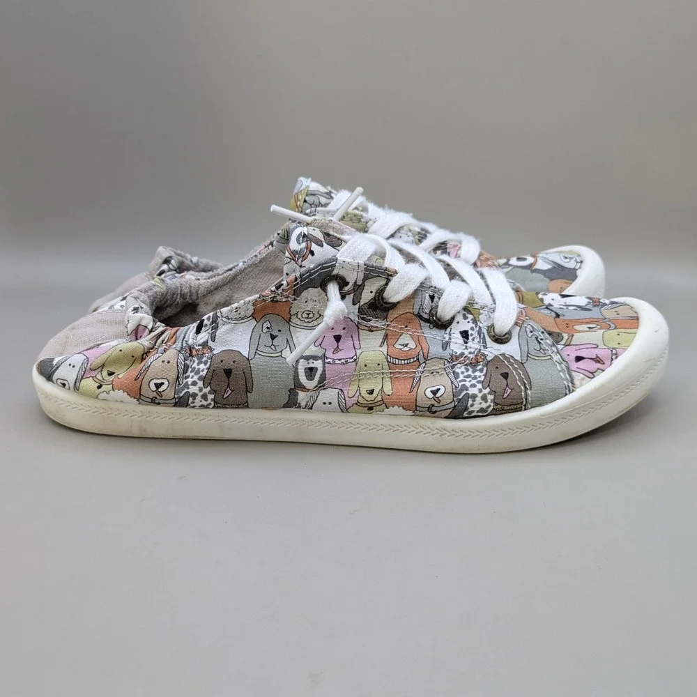Skechers BOBS Beach Bingo Dog Party Sneakers Multi Color 31965 Womens 8.5